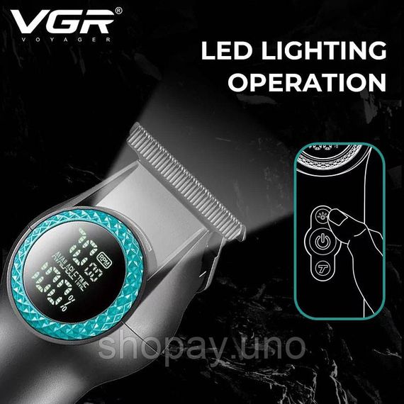 Професійна бритва-машинка для стрижки волосся VGR V-990, Професійний тример з насадками PU-33 | Зображення 7