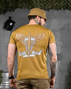 Тактическая потоотводящая футболка всегда первые кайот ДЛ6473