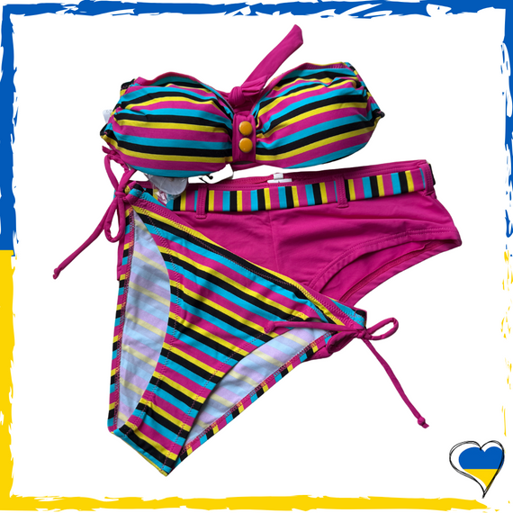 Купальник жіночі 3 в 1, (2 пари трусиків та 1 Бюстгалтер) Рожевий, 42р