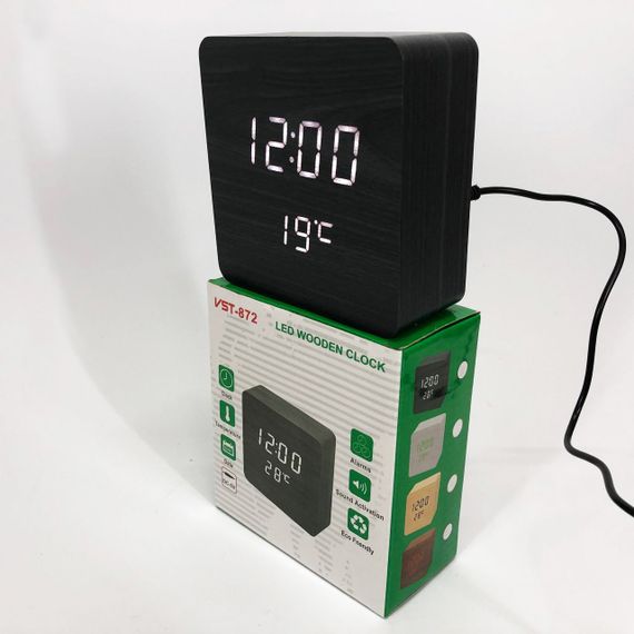 Електронний годинник з термометром та функцією активація за звуком VST-872-6, Настільний годинник з підсвічуванням | Зображення 3