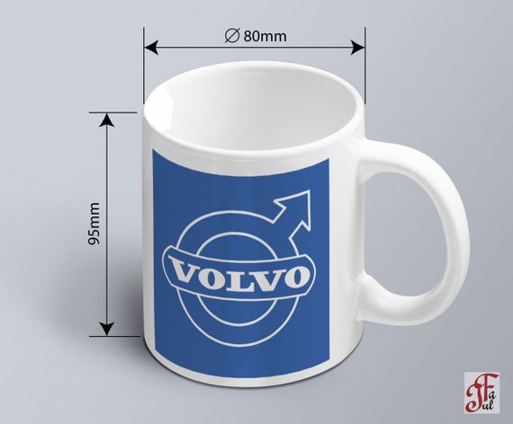 Чашка  з принтом авто логотип Volvo  (02010102022) | Зображення 1