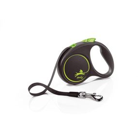 Рулетка Flexi Black Design S, лента 5 м, зеленый