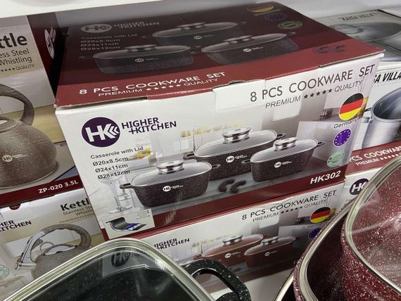 Набір каструль Higher Kitchen HK-302 КРАСНІ з гранітним антипригарним покриттям | Зображення 3