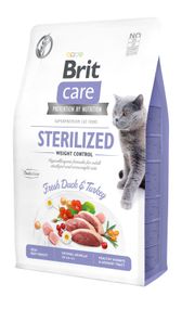 Корм Brit Care Cat Grain Free Sterilized & Weight Control повнораціонний беззерновий сухий з м'ясом качки з зайвою вагою у стерилізованих котів 2 кг