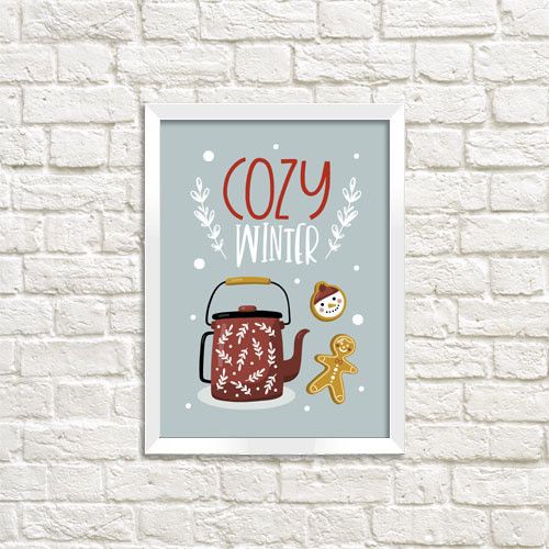 Постер в рамке Cozy winter 21x30 см, A4 (WMT4_20NG005)