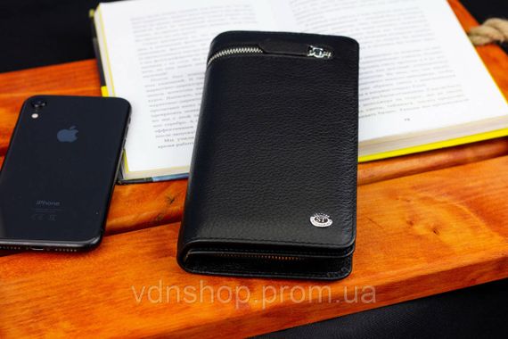 Черный многофункциональный мужской кошелек из натуральной кожи  МС291 | Зображення 6