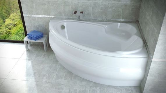 Ванна акриловая асимметричная Wenus 170x110 R с ногами и панелью