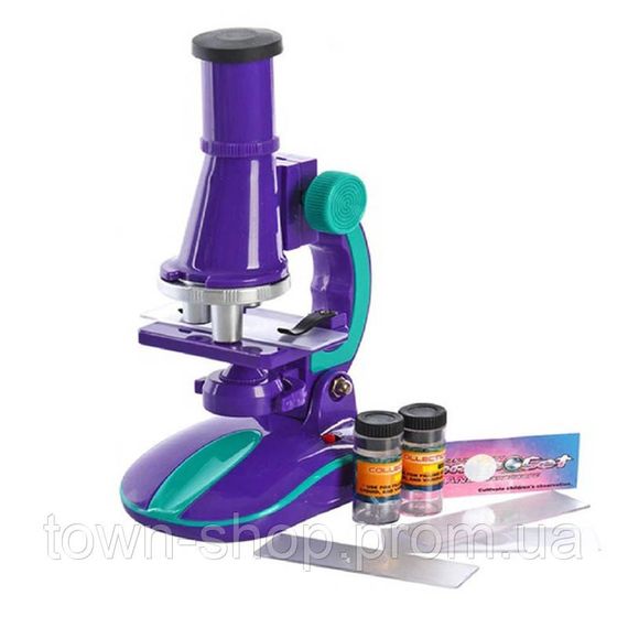 Детский микроскоп SK 0006(Violet) свет, 19,5 см, 2 пробирки, стекло | Зображення 1