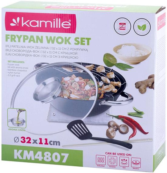 Казан чавунний "Wok" 4.5л, з антипригарним покриттям і аромо-кришкою | Зображення 7