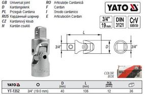 Карданний шарнір M=3/4"(19) L=106 мм YATO Польща YT-1352