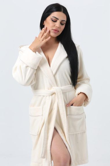 Жіночий халат Nusa 6915, кремовий M | Зображення 1