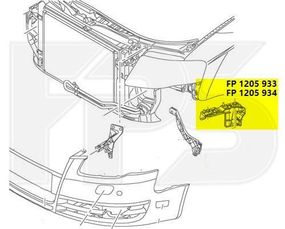 Крепеж переднего бампера правый Audi A4 B7 '05-08 (крыло-бампер) (FPS) 8E0807284E