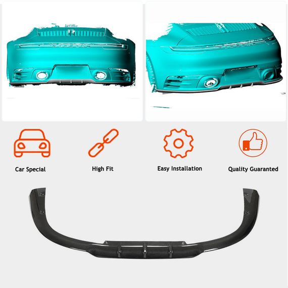 Дифузор заднього бампера (для Carrera/Targa, Карбон) для Porsche 911 2018- рр | Зображення 1