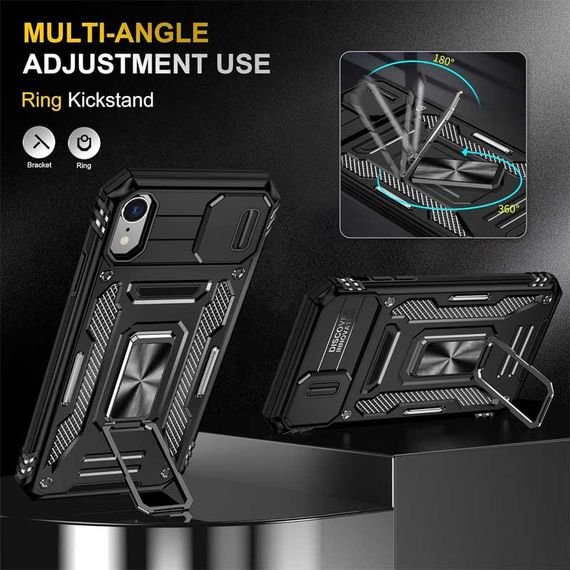 Ударопрочный чехол Camshield Army Ring для Apple iPhone XR (6.1") Черный / Black | Зображення 1