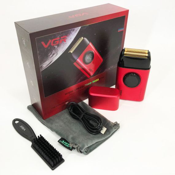Профессиональная электробритва с насадками VGR V-378 RED, Бритва для сухого бритья IQ-88 | Зображення 1