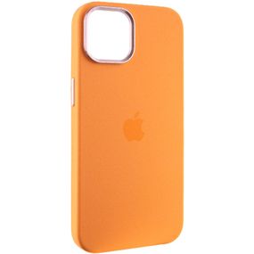 Чохол Silicone Case Metal Buttons (AA) для Apple iPhone 12 Pro Max (6.7") Силікон, Жовтогарячий/Marigold