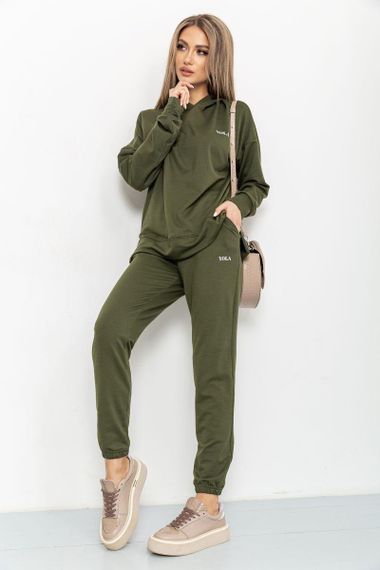 Спорт костюм женский двухнитка  цвет хаки 129R1515 | Зображення 1