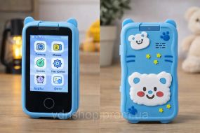 Синій Телефон Інтерактивний Смартфон із сенсорним екраном Дитяча іграшка з іграми камерою додатками