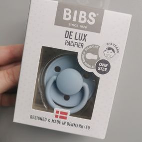 Соска пустушкака Bibs De Lux Silicone 0-36 міс Baby Blue силіконова