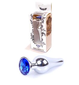 Анальна пробка - Jewellery Silver BUTT PLUG- Dark Blue