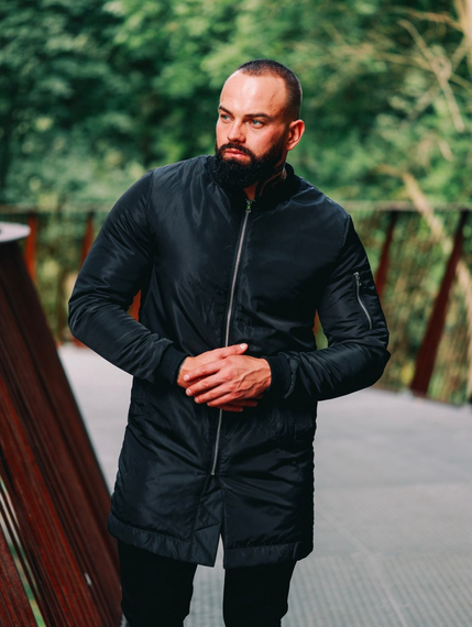 Бомбер Плащ чорний S | Зображення 4