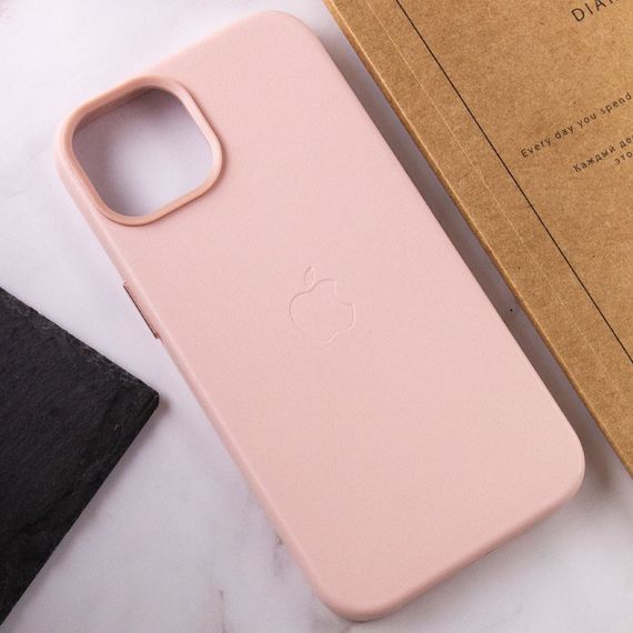 Кожаный чехол Leather Case (AA Plus) with MagSafe для Apple iPhone 14 (6.1") Sand Pink | Зображення 6