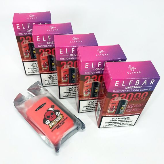 ELF BAR GH 23000 5%. Клубнично-арбузная жевательная резинка (Strawberry Watermelon Bubble Gum) | Зображення 1