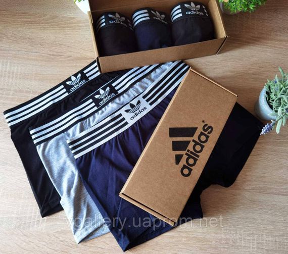 Чоловічі боксери Adidas, чоловічі труси Адідас, Бавовняні труси Адідас Преміум якості, чоловічі боксери | Зображення 2