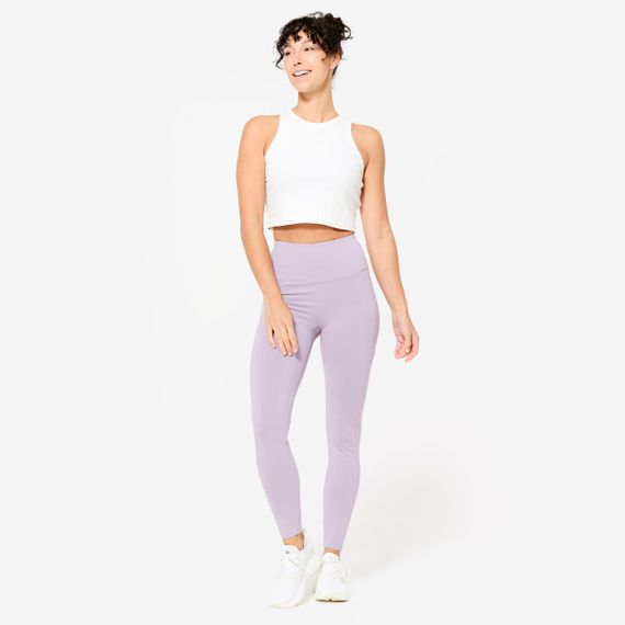 Легінси жіночі для фітнесу з високою талією сіро-фіолетові - XS UA40L30 | Зображення 1