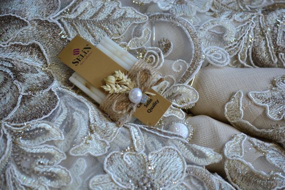 Льняная скатерть с ранером Selin Pelin Set 160×350+12 салфеток бежевая | Зображення 4