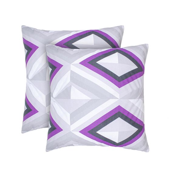 Набір наволочок Home Line 85089 Україна 70x70  Бавовна Фіолетовий, Сірий