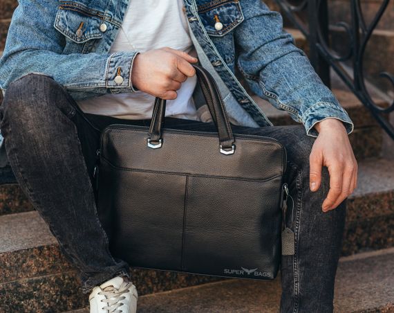 Офісна чоловіча сумка для документів Tiding Bag N15419 чорна | Зображення 2