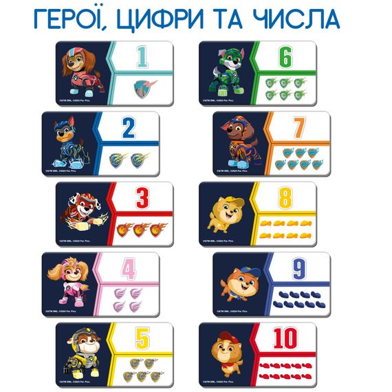 Набор магнитов Щенячий патруль Цифры и счет ML4034-22, 30 магнитов | Зображення 1