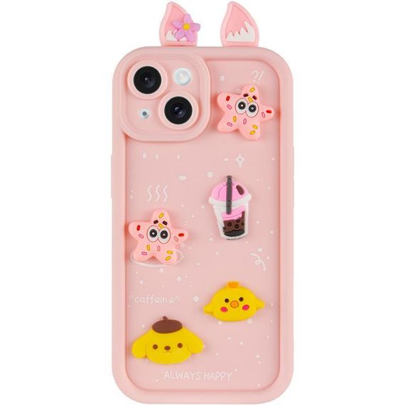 Чохол TPU Toys Case with Ears для Apple iPhone 15 (6.1") Light Pink | Зображення 1