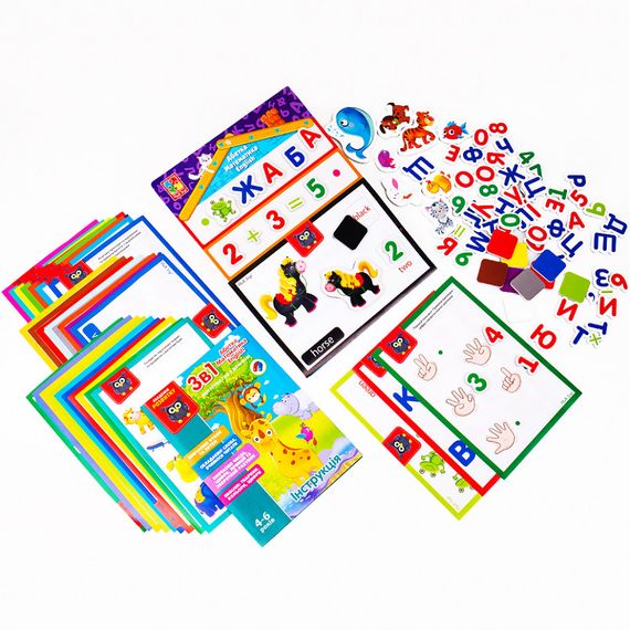 Детская настольная игра "English, Азбука, Математика" VT5412-04 игра 3в1 | Зображення 1