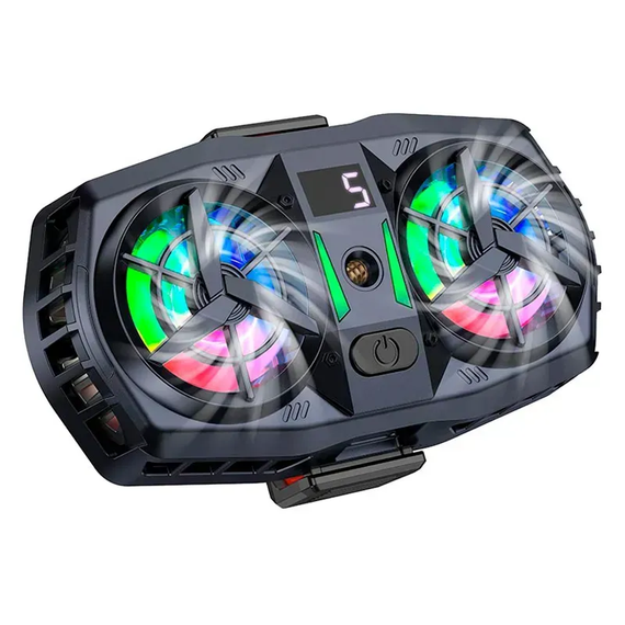 Кулер для охолодження для мобільного телефону Hoco GM36 | смартфона на IOS Android Андроїд |4.5-7" затискач| Чорний