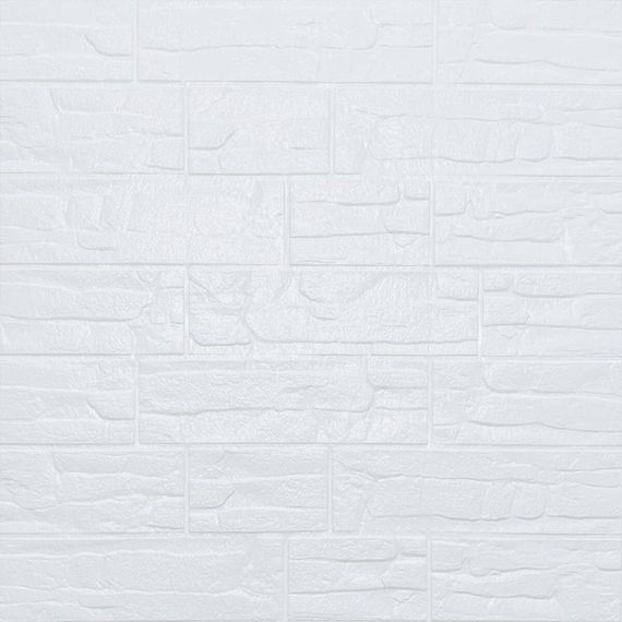 Самоклеюча декоративна 3D панель камінь Біла рвана цегла 700х770х5мм (155) Sticker Wall SW-00000484