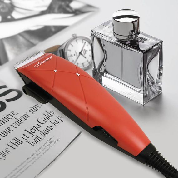 Машинка для стрижки волос Maestro MR-654C-RED, проводная, с насадками | Зображення 1