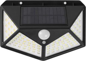 Вуличний ліхтар настінний 100 LED з датчиком руху та сонячною панеллю для фасадів воріт двору HP-L-7