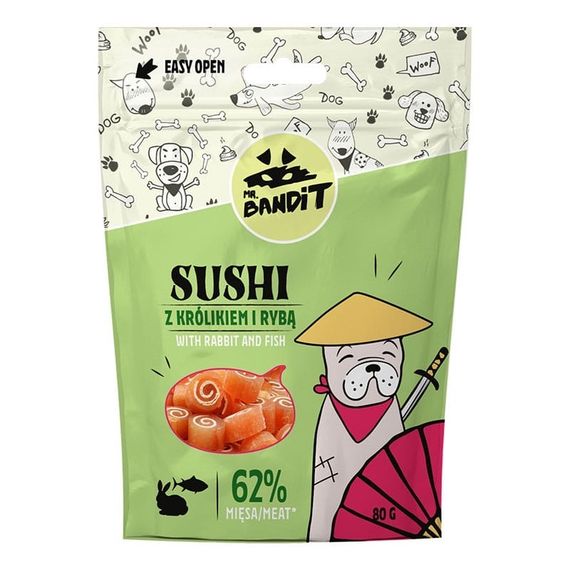 Ласощі для собак з кроликом та рибою Mr. Bandit Rabbit Fish Sushi, 80 гр