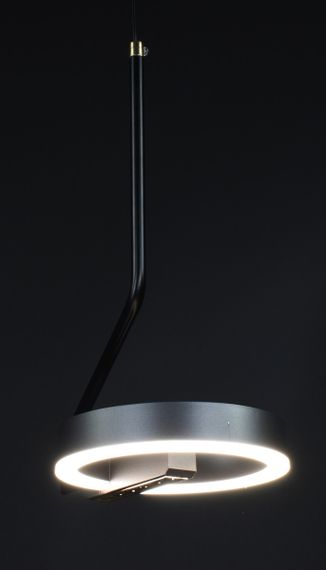 Люстра світлодіодна підвісна LED світильник для квартири на стелю лед 27940 Чорний 50-110х17х24 см. | Зображення 5