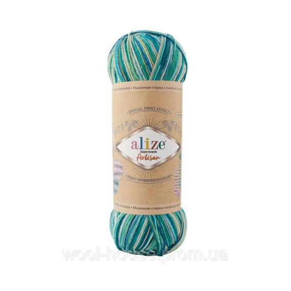 Шкарпеткова пряжа Alize Artisan Superwash, 9001