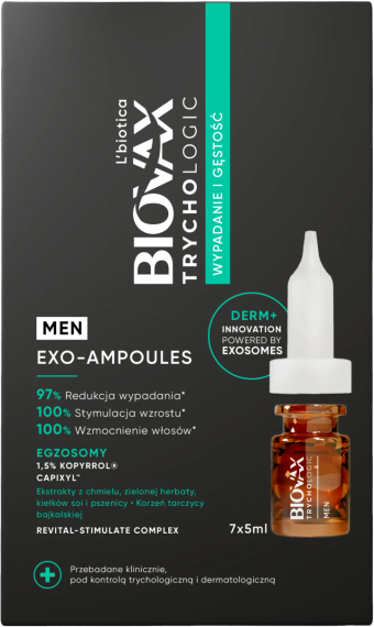 LBIOTICA BIOVAX Трихологічний препарат для чоловіків від випадіння та покращення густого волосся 7 x 5 мл | Зображення 2