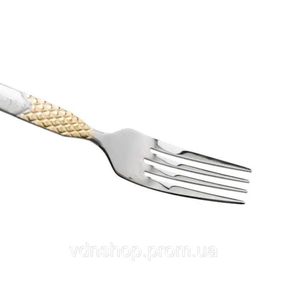 Набор столовых вилок 6 штук вилка из нержавеющей стали 21 см Серебро с золотом HP-20-38 | Зображення 2