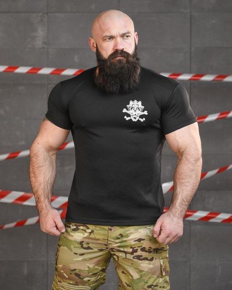 Тактична потоотводна футболка SABUR трон чорна НП5192