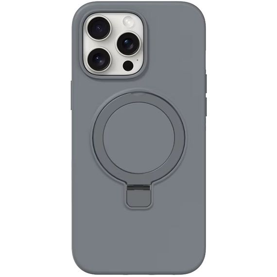 Чохол Silicone Case Full Protective NO LOGO with Ring для Apple iPhone 13 Pro Max (6.7") Grey
