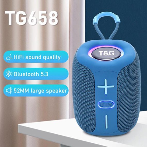 Портативна Bluetooth колонка TG658 8W з RGB підсвічуванням. YO-324 Колір: синій | Зображення 1