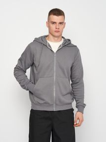 Толстовка чоловіча утеплена сірого кольору, M