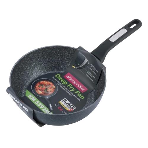 Сковорідка-сотейник d24*7,5см литий алюміній а/п Black marble 5392MR KAMILLE | Зображення 2