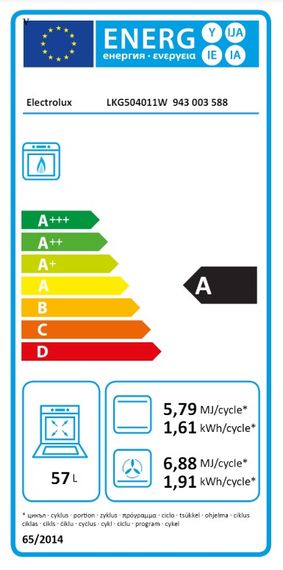 Плита Electrolux газовая LKG504011W | Зображення 1